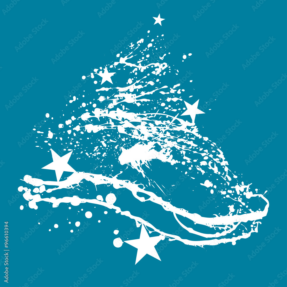 Christmastree with snow and stars
