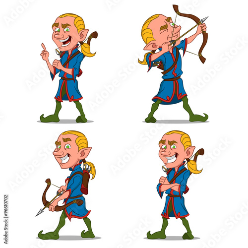 set of elves. Vector illustration.