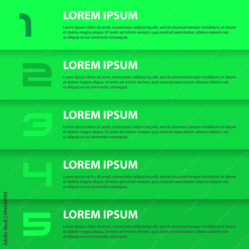 green modern design business horizontal banners with numbers eps10