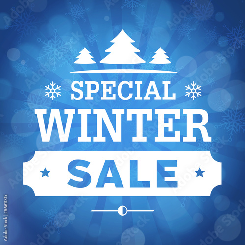 Special winter sale poster background