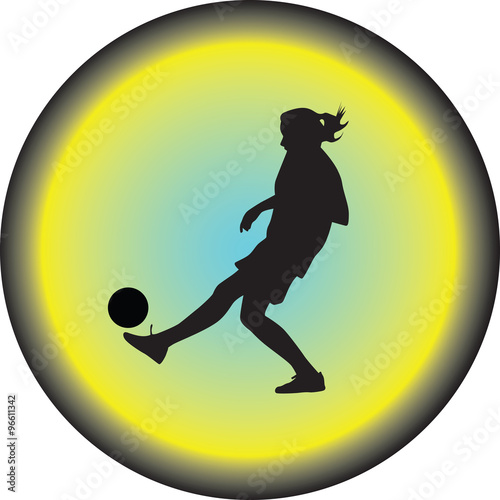 woman play soccer