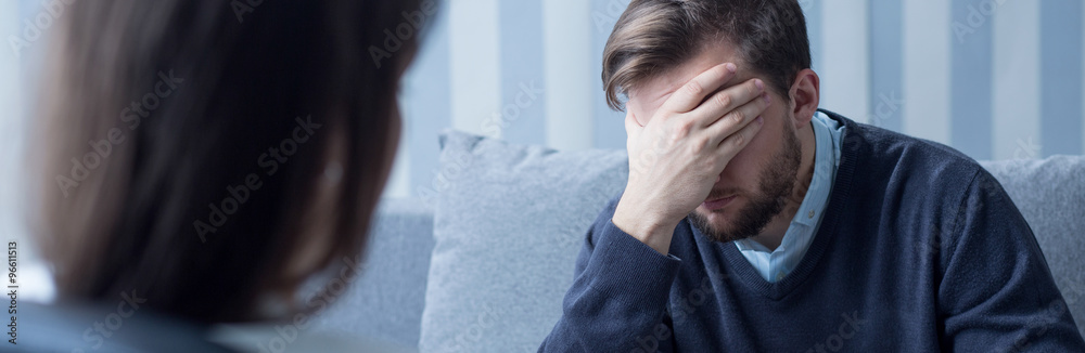 Fototapeta premium Man with mental problem