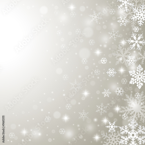 Abstract winter background with falling snowflakes