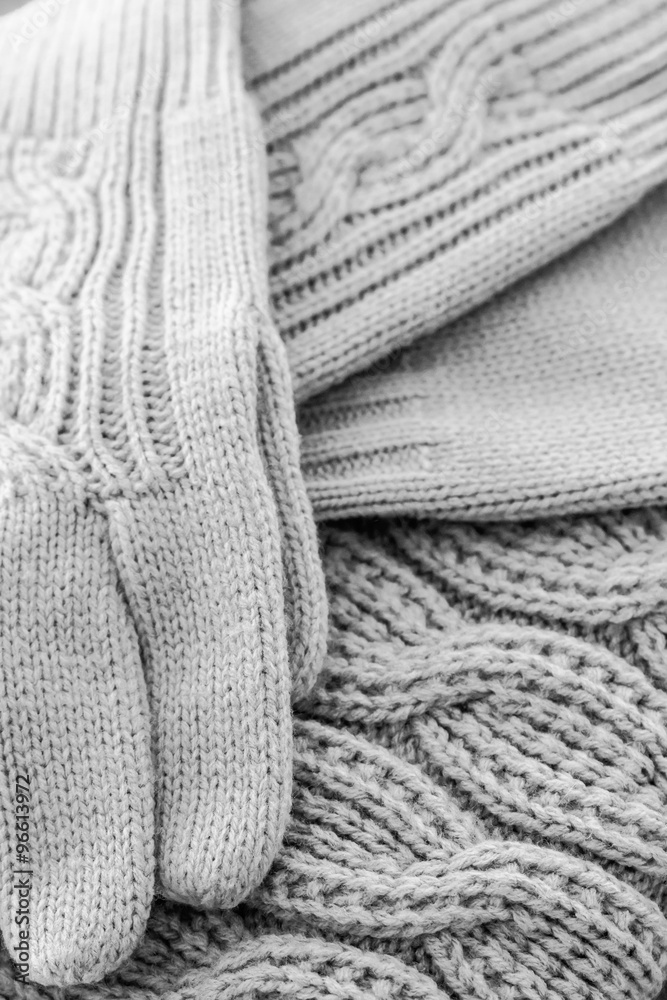 Knitwear. Scarf and gloves Knitwear. Scarf and gloves
