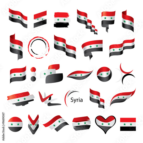 set of flags for Syria