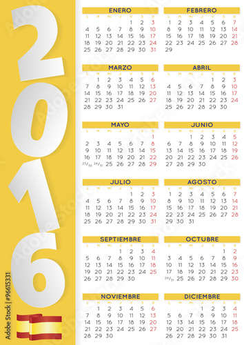 2016 calendar spanish