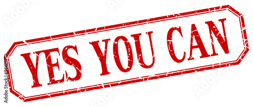 yes you can square red grunge vintage isolated label