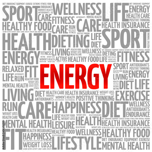 ENERGY word cloud background, health concept #96616115