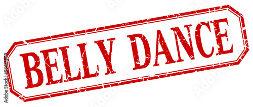 belly dance square red grunge vintage isolated label