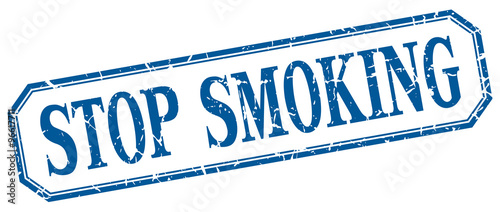 stop smoking square blue grunge vintage isolated label