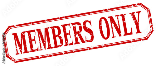 members only square red grunge vintage isolated label