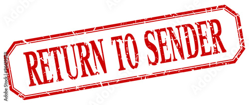 return to sender square red grunge vintage isolated label