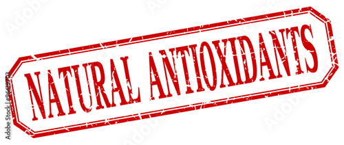 natural antioxidants square red grunge vintage isolated label