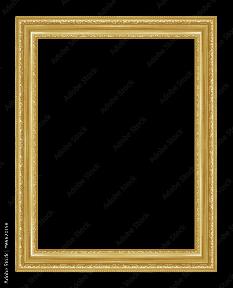 The antique gold frame on the black background The antique gold frame on the black background