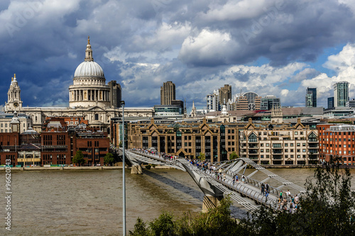 View of London skyline on Thames River. London, UK #96620343