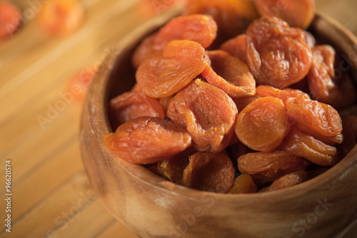 Dried apricots in a bowl