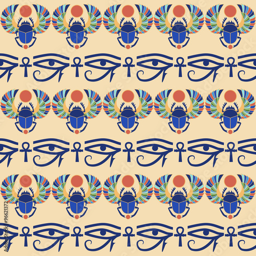 Seamless  background. Egyptian ornament. Vector illustration