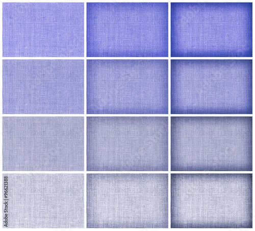 collection natural sackcloth texture for background, blue colour