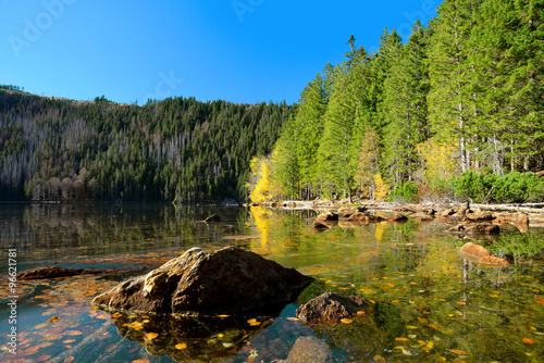 Black Lake, the Largest natural lake in the National park Sumava,Czech republic