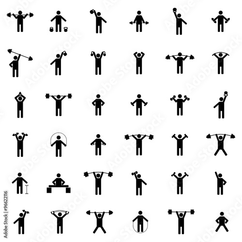 Set athlete silhouettes, vector illustration