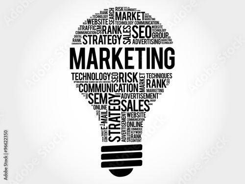 MARKETING bulb word cloud, business concept