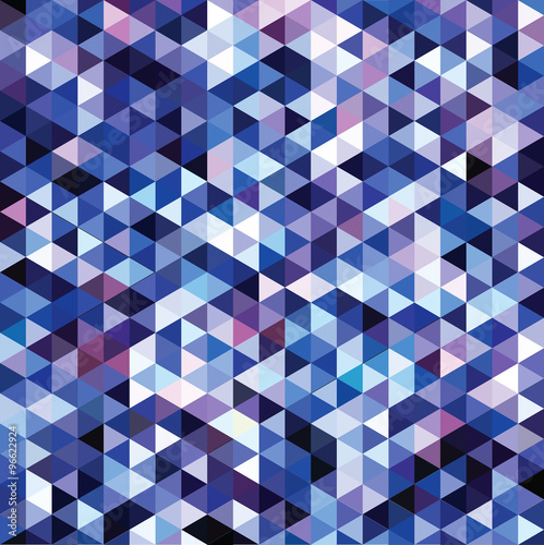 mosaic triangles on blue background