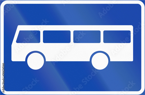 Norwegian regulatory road sign - Bus stop