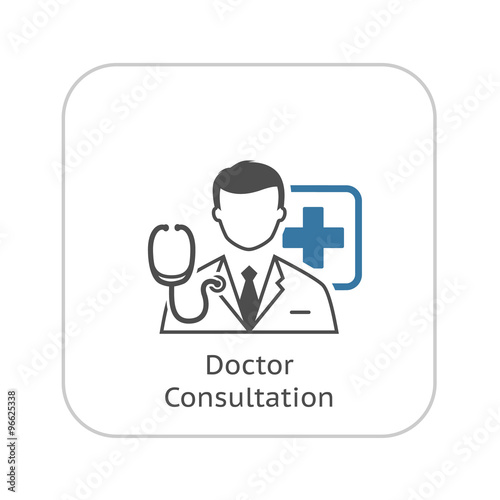 Doctor Consultation Icon. Flat Design.
