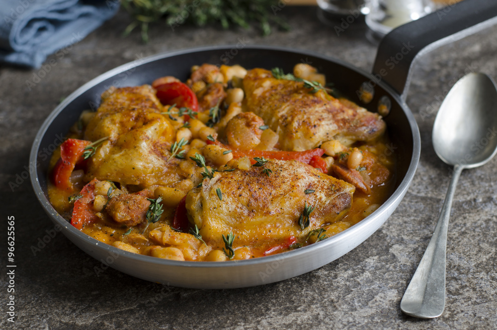 Spanish chicken with beans Spanish chicken with beans