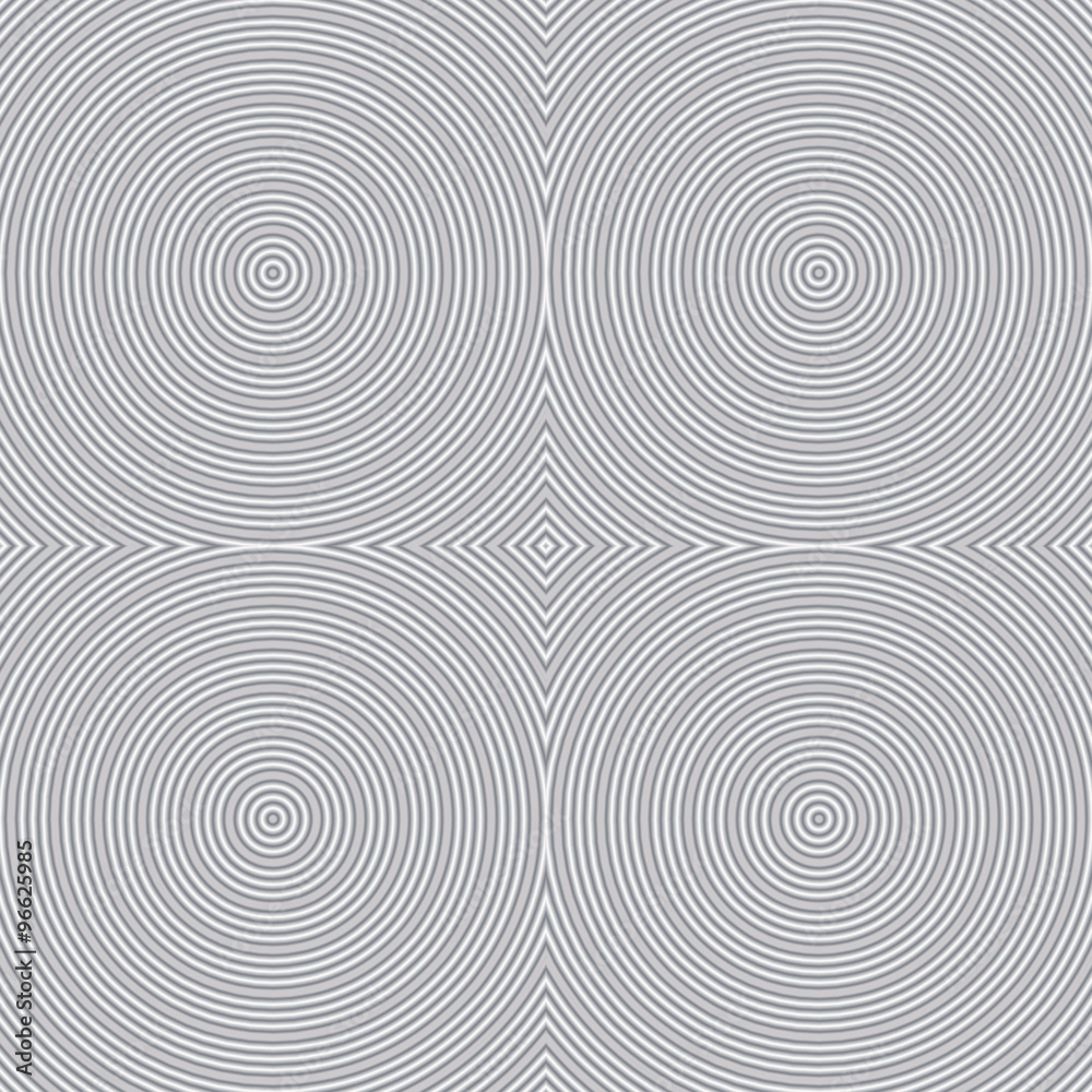 Seamless abstract striped background - embossed surface, circle. Color gray. 3D effect. Vector illustration.