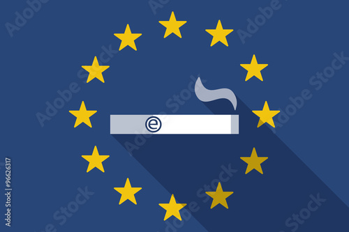 European Union  long shadow flag with an electronic cigarette