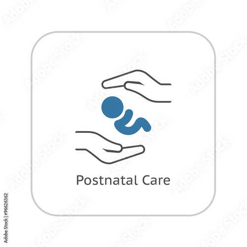 Postnatal Care Icon. Flat Design.