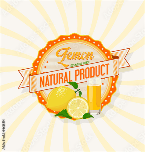 Glass of lemon juice with fruit background
