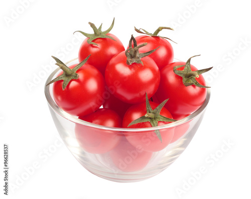 Cherry tomatoes in glass plate