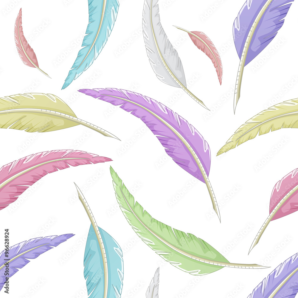 Multicolored quill pattern on white