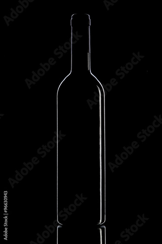 Wine bottle on a black background