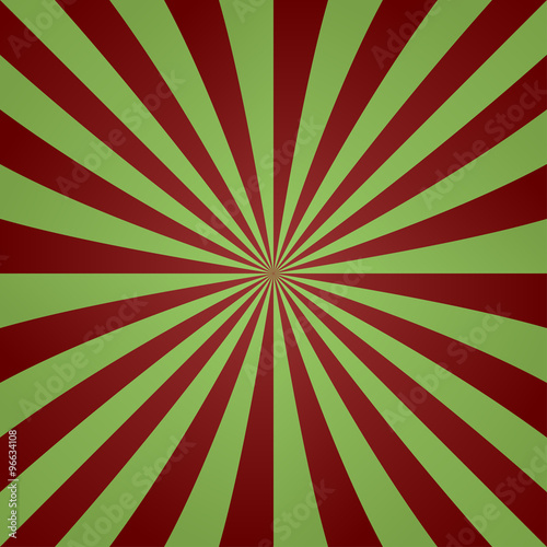 Red green vintage striped ray background 