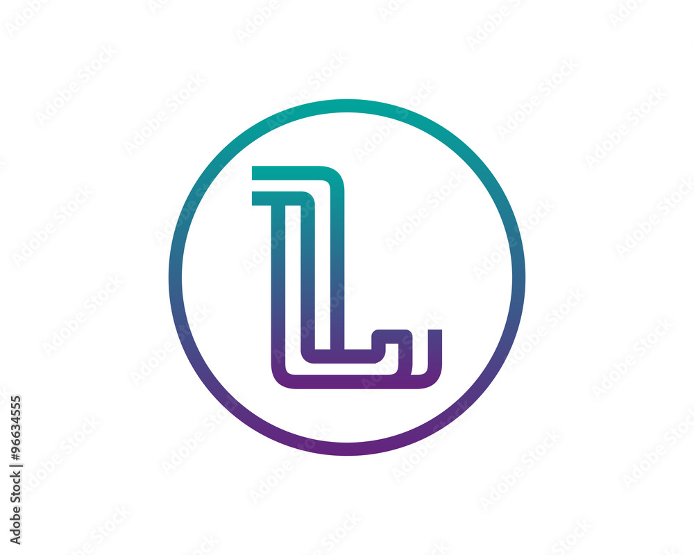 L Line Circle Letter Logo L Line Circle Letter Logo