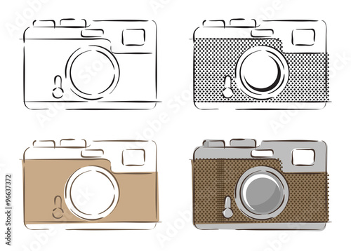 Vector illustration of retro cameras