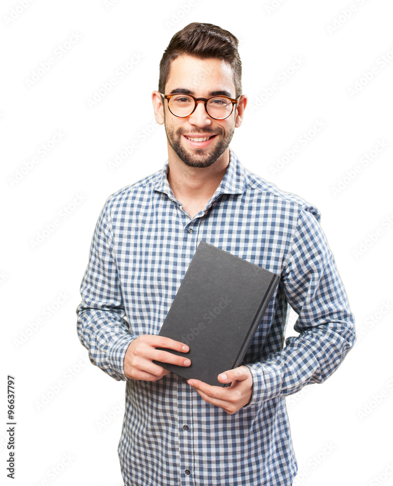 man holding a book