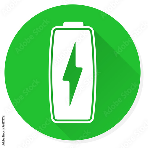 Green Battery Icon with Shadow
