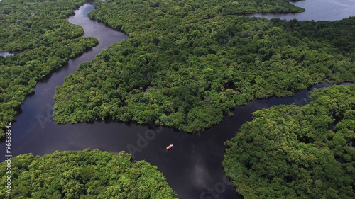 Aerial Shot of Amazon rainforest in Brazil, South America photo