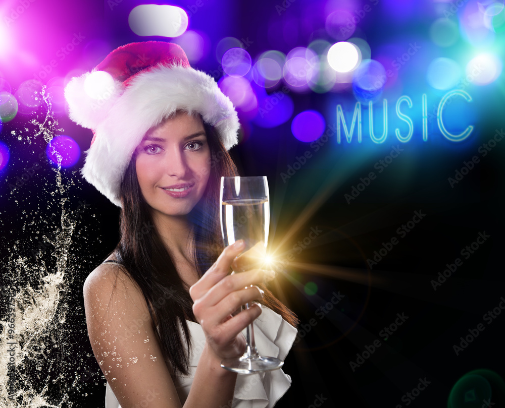 Happy young girl celebrating