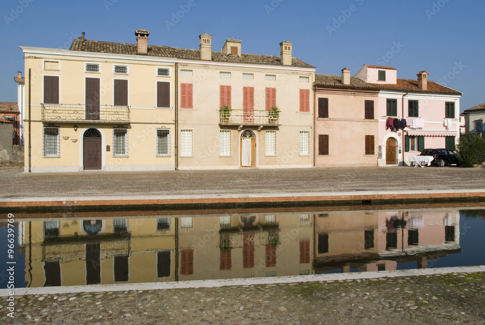 Comacchio, Italy. Residential houses