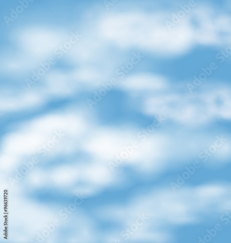 Landscape atmosphere fluffy white clouds blue sky
