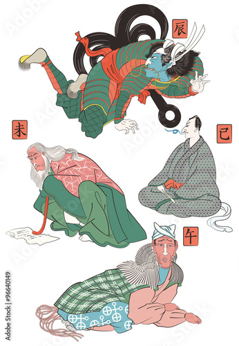 歌川国芳 道外 見富利十二志のイメージイラスト
