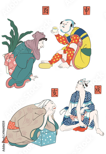 歌川国芳 道外 見富利十二志のイメージイラスト