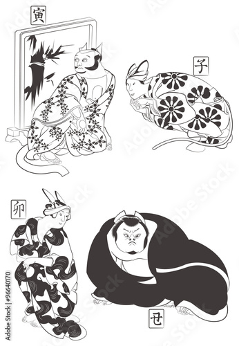 歌川国芳 道外 見富利十二志のイメージイラスト