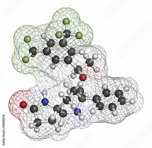 Rolapitant antiemetic drug molecule.  photo