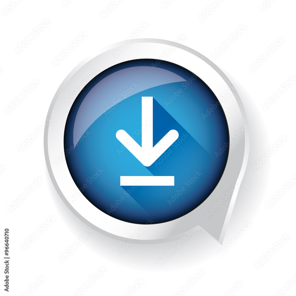 Download icon glossy button blue Download icon glossy button blue